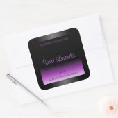 Luxueuze zwarte Paarse productlabels Zachte glitte Vierkante Sticker (Envelop)