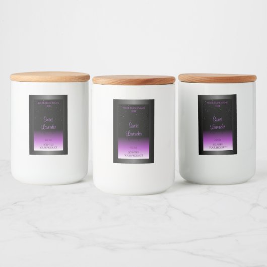 Luxueuze zwarte Paarse productlabels Zachte glitte Voedselcontainer Etiket (Flessen)