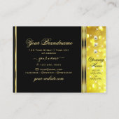 Luxuric Black Gold Glitter Diamonds Golden Decor Visitekaartje (Achterkant)