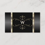Luxurie Black en Gold  monogram Luxurieachtig Visitekaartje (Voorkant)