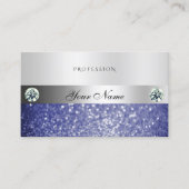 Luxurie Blue Glitter Diamonds Shimmery Silver Visitekaartje (Voorkant)