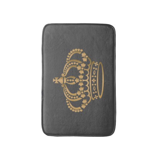 Luxurie Gold Crown Dark Grey Badmat (Voorkant Verticaal)