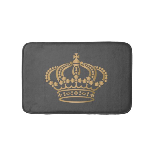 Luxurie Gold Crown Dark Grey Badmat (Voorkant)