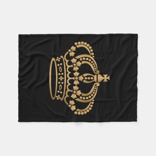 Luxurie Gold Crown Fleece Deken (Voorkant (Horizontaal))