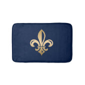 Luxurie Gold Fleur de Lis Navy Badmat (Voorkant)