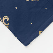 Luxurie Gold Fleur de Lis Navy Fleece Deken (Hoek)