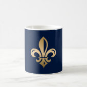 Luxurie Gold Fleur de Lis Navy Koffiemok (Center)