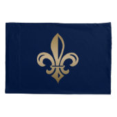 Luxurie Gold Fleur de Lis Navy Kussensloop (Achterkant-Links)