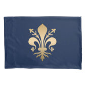 Luxurie Gold Fleur de Lis Navy Kussensloop (Voorkant)