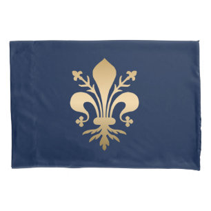 Luxurie Gold Fleur de Lis Navy Kussensloop