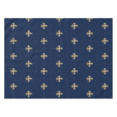 Luxurie Gold Fleur de Lis Navy Tafelkleed (Voorkant (Horizontaal))