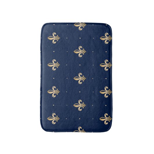 Luxurie Gold Fleur de Lis Pattern marine Badmat (Voorkant Verticaal)