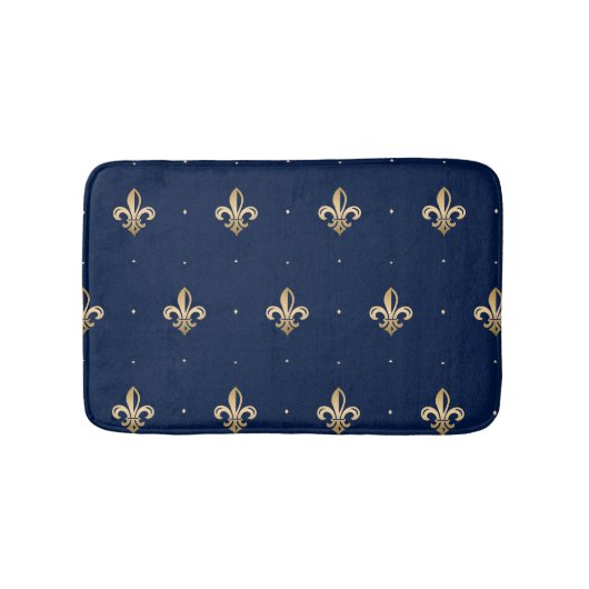 Luxurie Gold Fleur de Lis Pattern marine Badmat (Voorkant)
