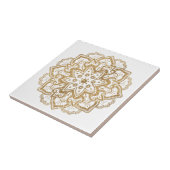 Luxurie Gold Glitter Boho Mandala White Tegeltje (Zijkant)