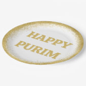 Luxurie Gold Glitter Happy Purim Papieren Bordje (Gekanteld)