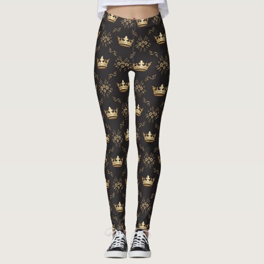 Luxurie Gold Queen Crown Leggings (Voorkant)
