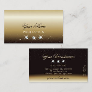 Luxurie gouden bruine mousserende diamant elegant visitekaartje