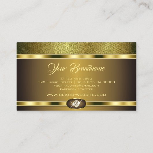 Luxurie gouden gekleurde patronen voor neushoorns visitekaartje (Achterkant)