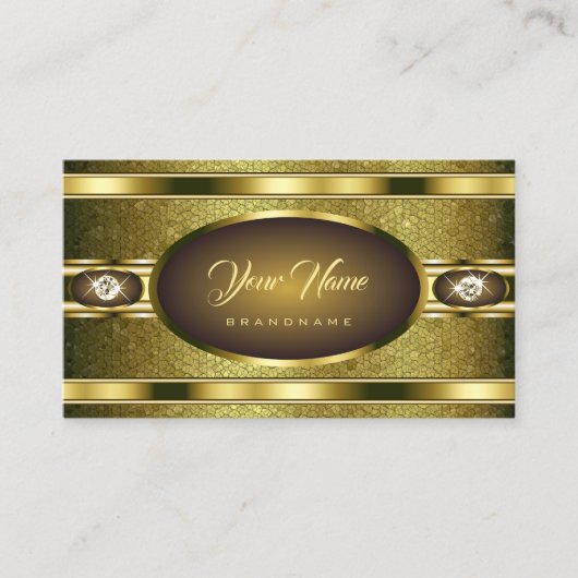 Luxurie gouden gekleurde patronen voor neushoorns visitekaartje (Voorkant)