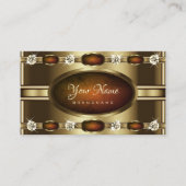 Luxurie gouden Sinaasappel Marble Faux Rhinestones Visitekaartje (Voorkant)