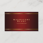 Luxurie minimalistische Red Burgundy Visitekaartje (Voorkant)