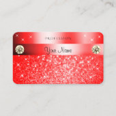 Luxurie Red Glitter Sparkle Stars Diamonds Visitekaartje (Voorkant)