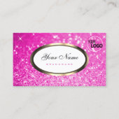 Luxurie roze glitter mousserende Logo Visitekaartje (Voorkant)
