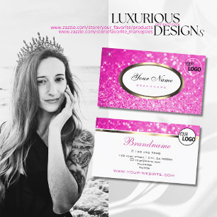 Luxurie roze glitter mousserende Logo Visitekaartje