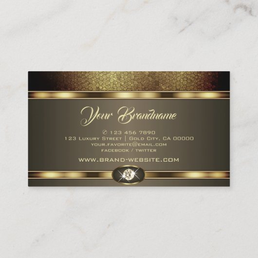 Luxurie Shimmery Diamonds met goudeffecten Visitekaartje (Achterkant)