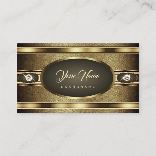 Luxurie Shimmery Diamonds met goudeffecten Visitekaartje (Voorkant)