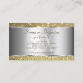 Luxurie Silver Gold Glitter Spark Stars Monogram Visitekaartje (Achterkant)