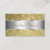 Luxurie Silver Gold Glitter Spark Stars Monogram Visitekaartje (Voorkant)