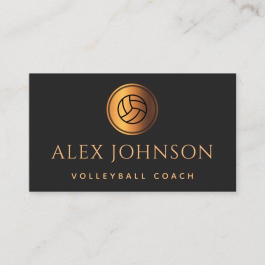 Luxurie Volleyball Coach Instructor Gold Ball Bu Visitekaartje (Voorkant)