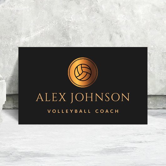 Luxurie Volleyball Coach Instructor Gold Ball Bu Visitekaartje