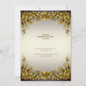 Luxurieachtig Regal Gold Lijst op Broken White Wed Kaart (Achterkant)