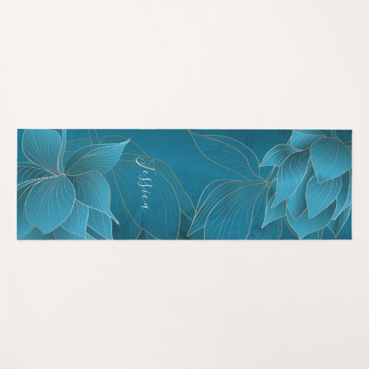 Luxuriegoud en turquois Persoonlijk Yoga Mat (Voorkant (horizontaal))