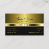 Luxuriegoud en zwart met Shimmery Rhinestones Visitekaartje (Achterkant)