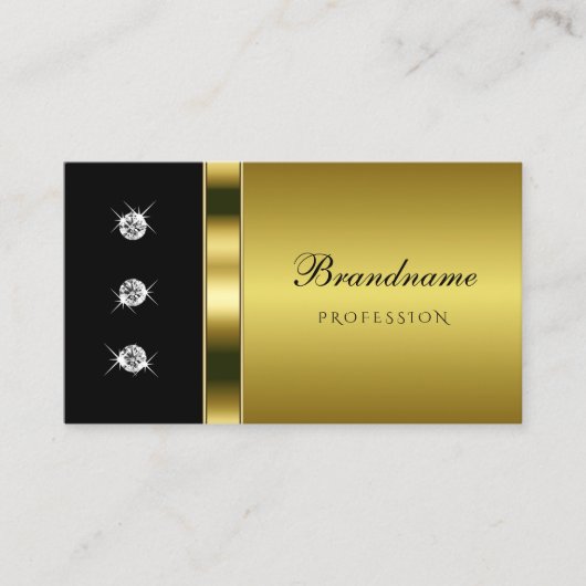 Luxuriegoud en zwart met Shimmery Rhinestones Visitekaartje (Voorkant)