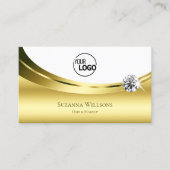 Luxuriegoudwit met Logo en Sparkle Diamond Visitekaartje (Voorkant)