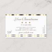 Luxuriegoudwitte mousserende diamanten monogram visitekaartje (Achterkant)