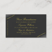 Luxuriegrijs met Shimmery Gold Border en Logo Visitekaartje (Achterkant)