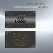 Luxuriegrijs met Shimmery Gold Border en Logo Visitekaartje