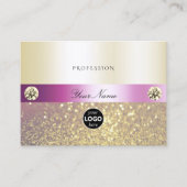 Luxurieroze en goudbruin glitter met Logo Visitekaartje (Voorkant)
