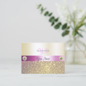 Luxurieroze en goudbruin Glitter Monogram Visitekaartje (Staand voorkant)
