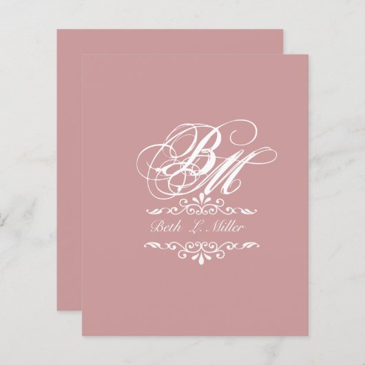 Luxurieus Classic Elegant Navolging Monogram (Voorkant / Achterkant)