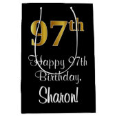 Luxurieus, elegant, Faux Gold look 97th Birthday Medium Cadeauzakje (Voorkant)