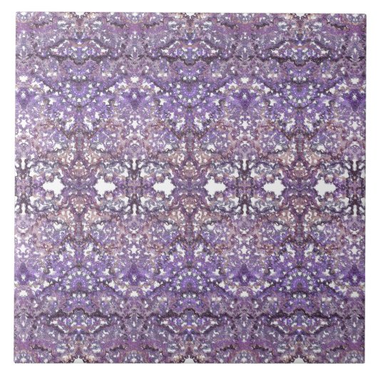 Luxurieus, elegant lactpatroon in vervaagd-lila tegeltje (Voorkant)