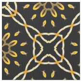 Luxurieus Gold Black Moroccan Arabesque Pattern Stof (Close Up)