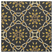 Luxurieus Gold Black Moroccan Arabesque Pattern Stof (Swatch)