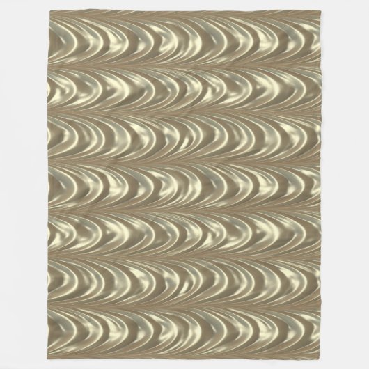 Luxurieus Gold Ruched Satin Scalloped Pattern Fleece Deken (Voorkant)